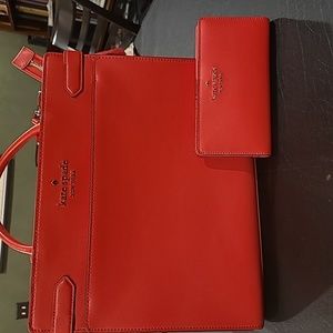 Kate Spade Medium Red Staci with matching wallet